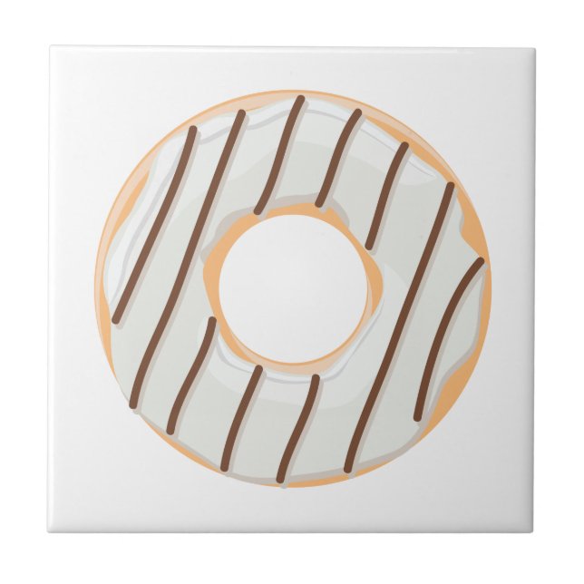 Doughnuts pink blue and bites chocolate pattern ceramic tile (Front)