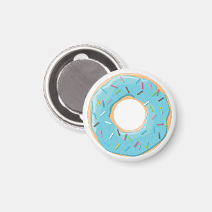 Doughnuts pink blue and bites chocolate pattern magnet