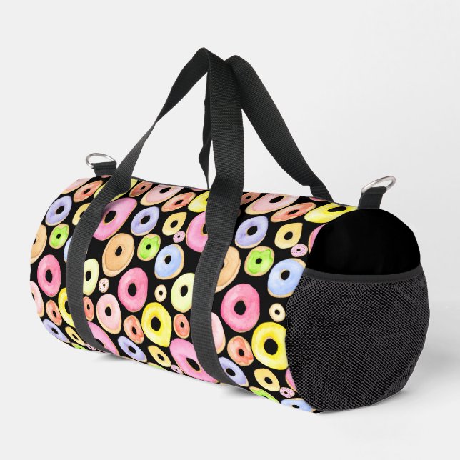 Doughnuts Pink Blue Purple Duffle Bag (Right Corner)