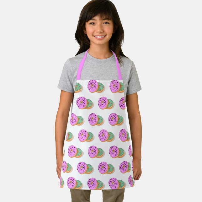 Doughnuts pink mint green bakery apron (Insitu)