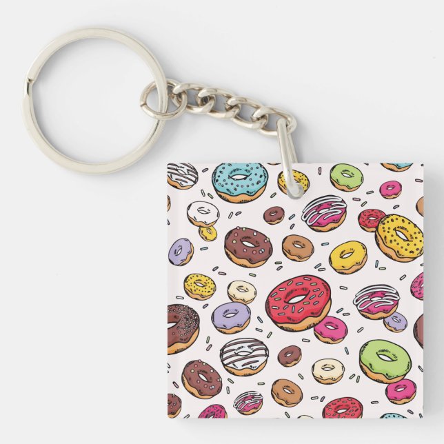 Doughnuts seamless pattern key ring (Front)