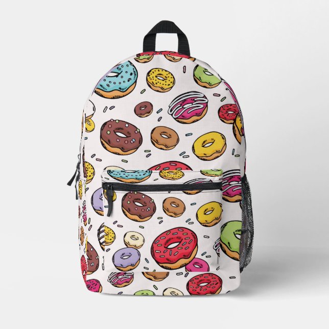 Doughnuts seamless pattern printed backpack (Front)
