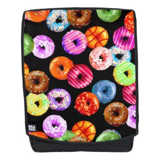 Doughnuts seamless pattern + your backgr. & ideas backpack