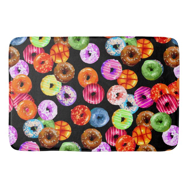 Doughnuts seamless pattern + your backgr. & ideas bath mat (Front)