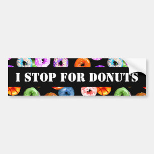 Doughnuts seamless pattern + your backgr. & ideas bumper sticker