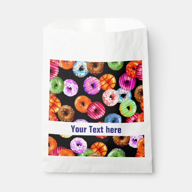 Doughnuts seamless pattern + your backgr. & ideas favour bag (Front)