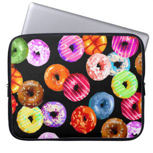 Doughnuts seamless pattern + your backgr. & ideas laptop sleeve