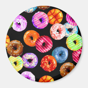 Doughnuts seamless pattern + your backgr. & ideas magnet