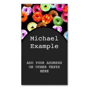 Doughnuts seamless pattern + your backgr. & ideas Magnetic business card