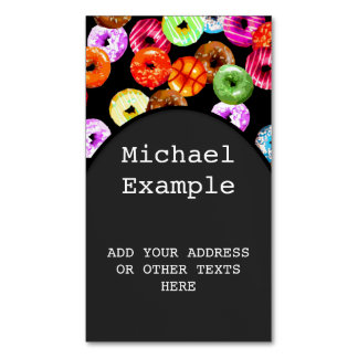 Doughnuts seamless pattern + your backgr. & ideas 	Magnetic business card