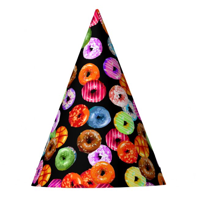 Doughnuts seamless pattern + your backgr. & ideas party hat (Front)