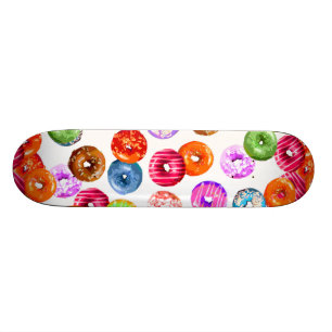Doughnuts seamless pattern + your backgr. & ideas skateboard