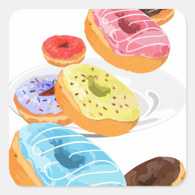Doughnuts Square Sticker (Front)