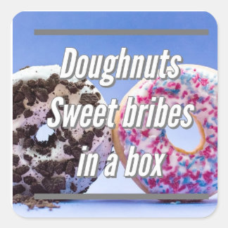 Doughnuts Sweet Bribes In A Box Square Sticker