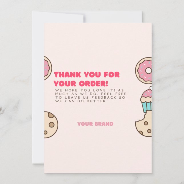 Doughnuts Thank You Cards Small Business (Back)