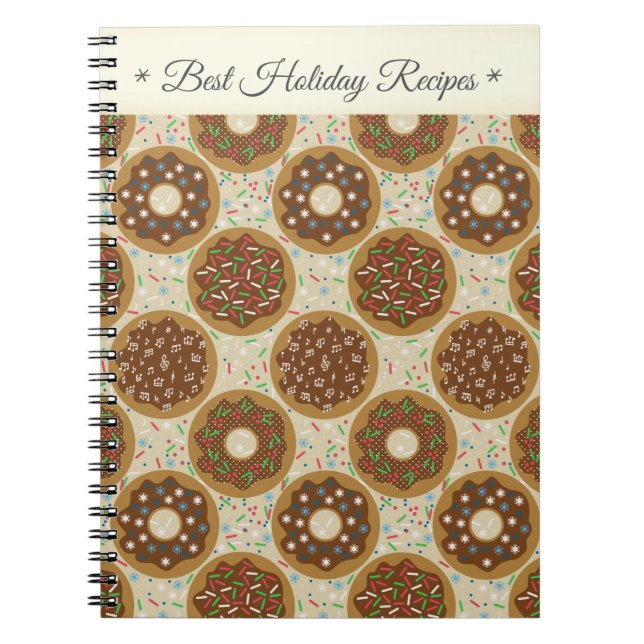 Doughnuts Theme Best Holiday Recipes Notebook (Front)