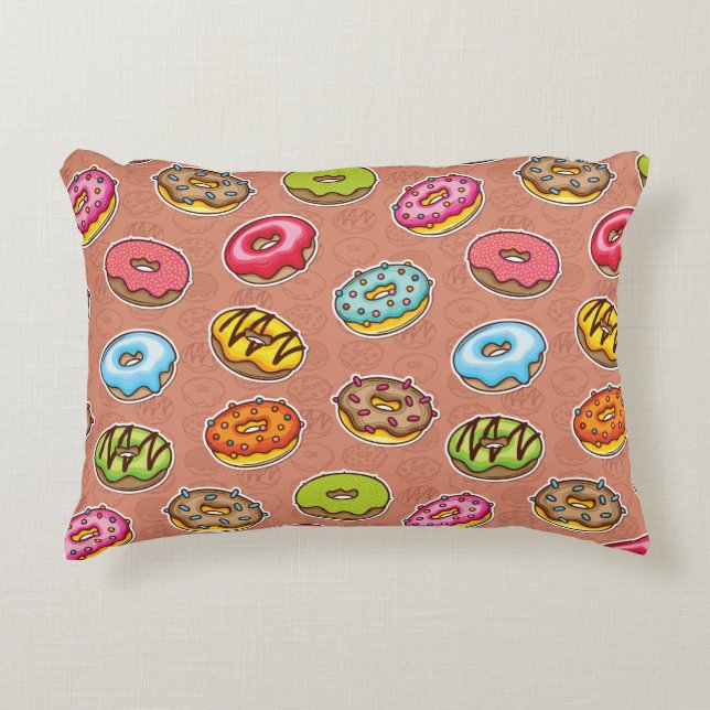 Doughnuts Throw Pillow (Front)
