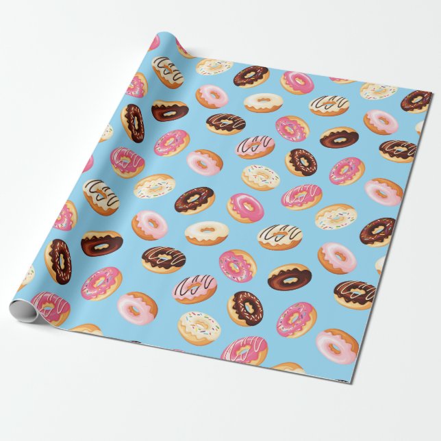 Doughnuts Tiled Design  Wrapping Paper (Unrolled)