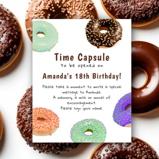 Doughnuts Time Capsule 1st birthday Poster (Creator Uploaded)