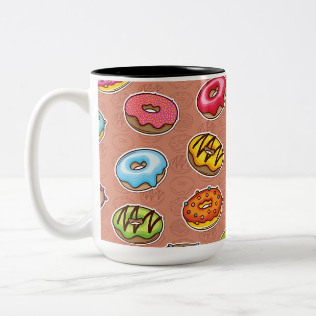 Doughnuts Two-Tone Coffee Mug (Left)