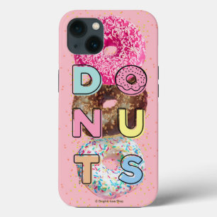 Doughnuts Typography design over Doughnut Backgrou iPhone 13 Case