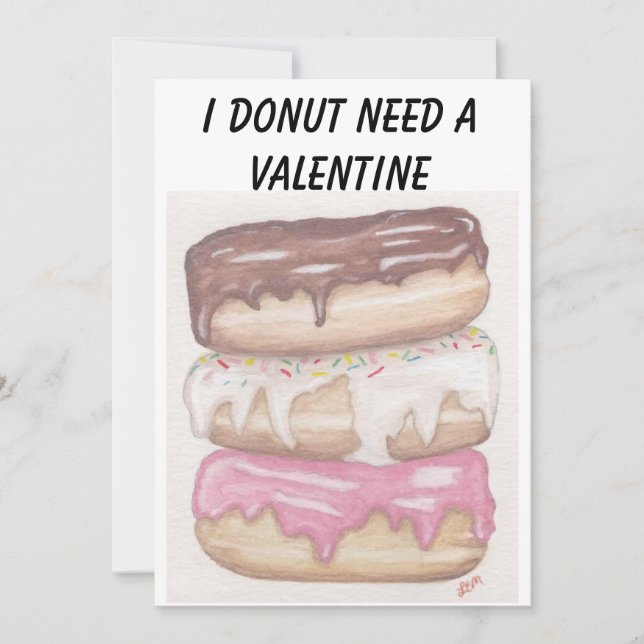 Doughnuts Valentine Holiday Card (Front)