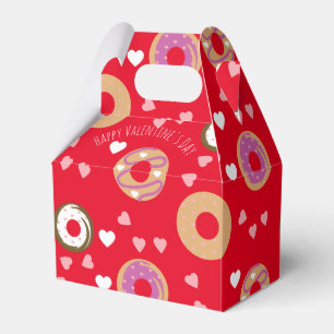 Doughnuts Valentine's Day Hearts Red Pink Favour Box