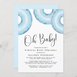Doughnuts Virtual Baby Sprinkle Blue Invitation
