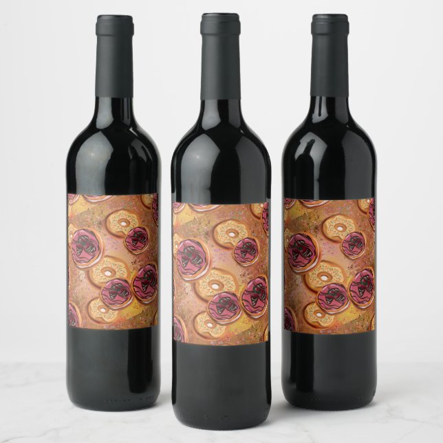 Doughnuts Wine Label (Bottles)