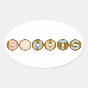 Doughnuts with Alphabet frosting and sprinkles Oval Sticker