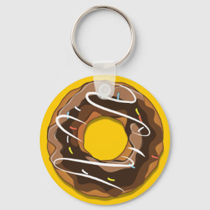 Doughnuts with chocolate icing key ring