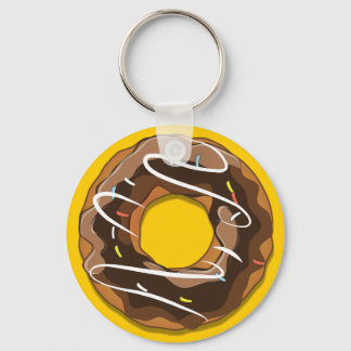 Doughnuts with chocolate icing key ring