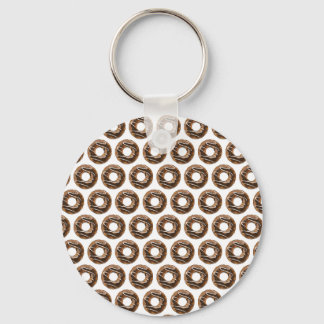 Doughnuts with chocolate icing key ring