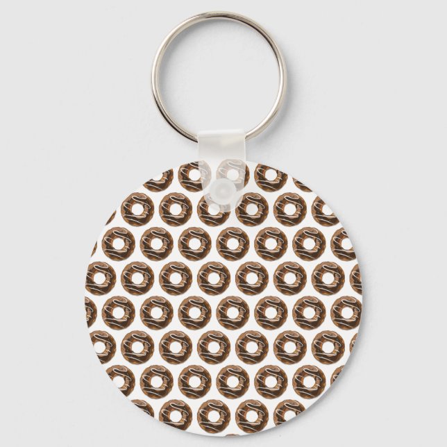Doughnuts with chocolate icing key ring (Front)