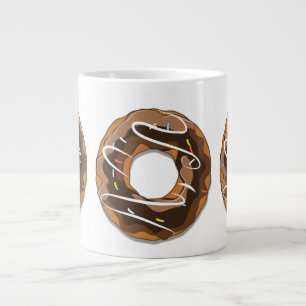 Doughnuts with chocolate icing large coffee mug