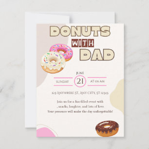 Doughnuts with Dad Father's Day Invitation Celebra