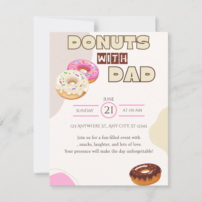 Doughnuts with Dad Father's Day Invitation Celebra (Front)
