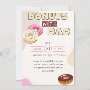 Doughnuts with Dad Father's Day Invitation Celebra