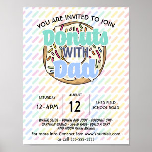 doughnuts with Dad school PTO PTA fundraiser Poster