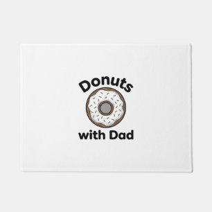 Doughnuts With Dad Vintage Doughnut Shirt Design_1 Doormat