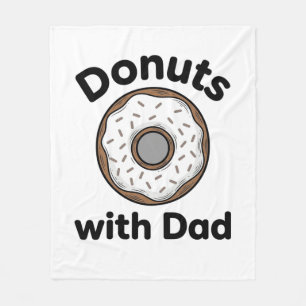 Doughnuts With Dad Vintage Doughnut Shirt Design_1 Fleece Blanket