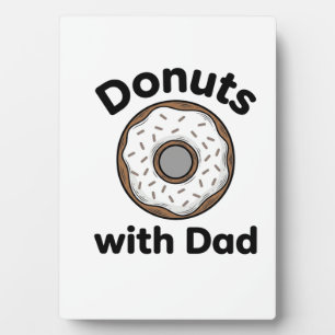 Doughnuts With Dad Vintage Doughnut Shirt Design_1 Plaque