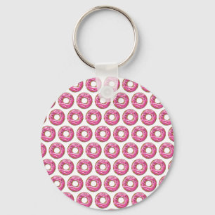Doughnuts with pink icing key ring