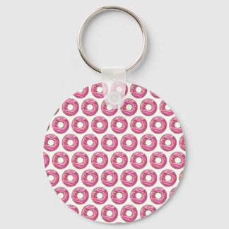 Doughnuts with pink icing key ring