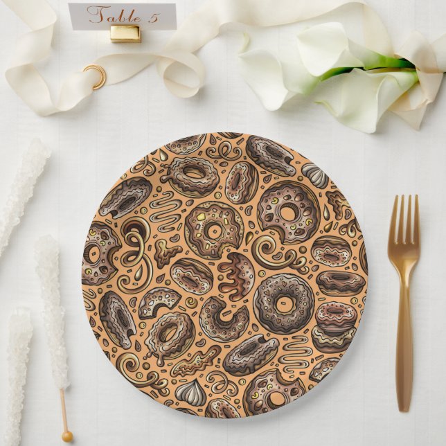 Doughnuts With Sprinkles Pattern Paper Plate (Wedding)
