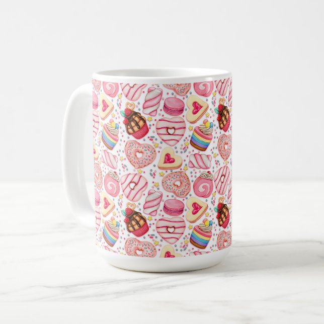 Doughnuts With Sprinkles Pattern Thermal Wine Tumb Coffee Mug (Front Left)