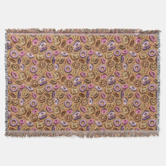 Doughnuts With Sprinkles Pattern  Throw Blanket (Front)