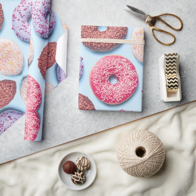 Doughnuts With Sprinkles Pattern  Wrapping Paper (Crafts)