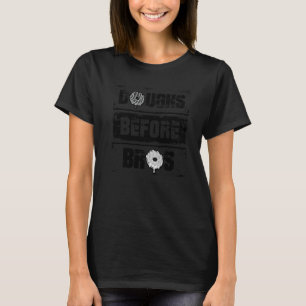 Doughs Before Bros Womens Doughnut Sprinkle Doughn T-Shirt