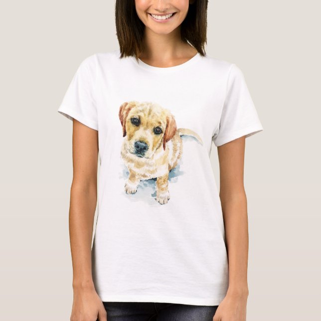 Dougie, the golden Labrador Retriever puppy. T-Shirt (Front)